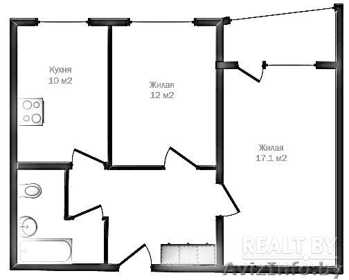 2х комнатная квартира в 5-м районе - Изображение #1, Объявление #1357776